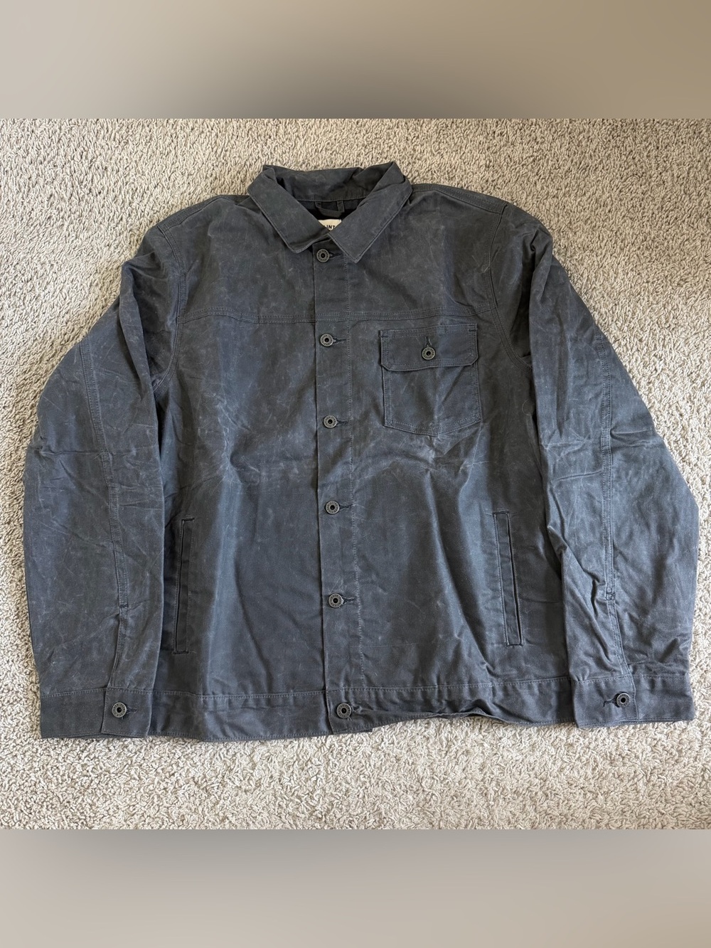 Flint & Tinder Flannel-Lined Waxed Trucker Jacket